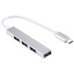 T-818 USB-C Hub Adapter: 4 x USB 3.0 Ports, Silver - 2