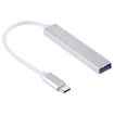 T-818 USB-C Hub Adapter: 4 x USB 3.0 Ports, Silver - 3