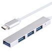 T-818 USB-C Hub Adapter: 4 x USB 3.0 Ports, Silver - 5