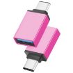 Magenta Aluminum Alloy USB-C 3.1 Male to USB 3.0 Female Adapter - 1