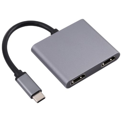 Dual HDTV USB-C/Type-C HUB Adapter - 2 in 1 Ports, 70 Characters - 1