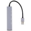 USB 3.0 Aluminum Alloy HUB Adapter with LED Indicator - Silver Grey - 4