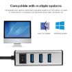USB-C to 4 USB 3.0 Ports Aluminum Alloy HUB with Switch - Grey - 5