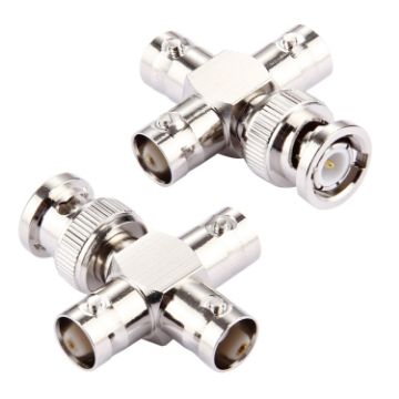 2 PCS BNC Male to 3 BNC Female Connector, Cross Type Adapter - 1