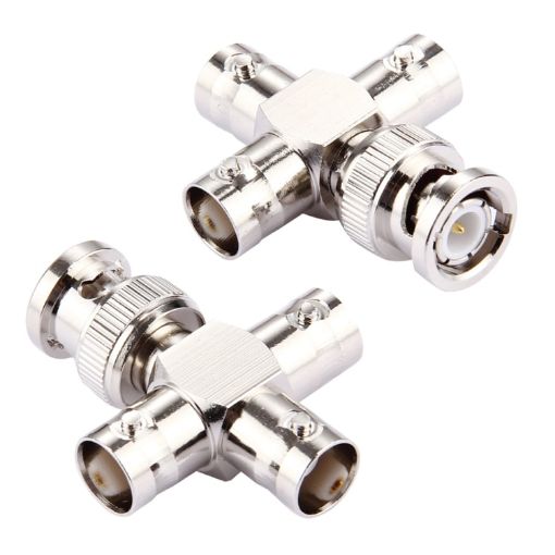 2 PCS BNC Male to 3 BNC Female Connector, Cross Type Adapter - 1