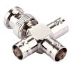 2 PCS BNC Male to 3 BNC Female Connector, Cross Type Adapter - 3