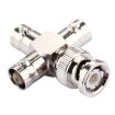 2 PCS BNC Male to 3 BNC Female Connector, Cross Type Adapter - 4