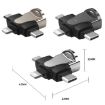 3 In 1 OTG Adapter Silver - USB Type-C, Micro USB, USB-A Connector - 2