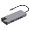 8 in 1 Type-C Adapter: HDMI, USB 3.0, LAN, VGA, TF/SD Reader (Grey) - 1