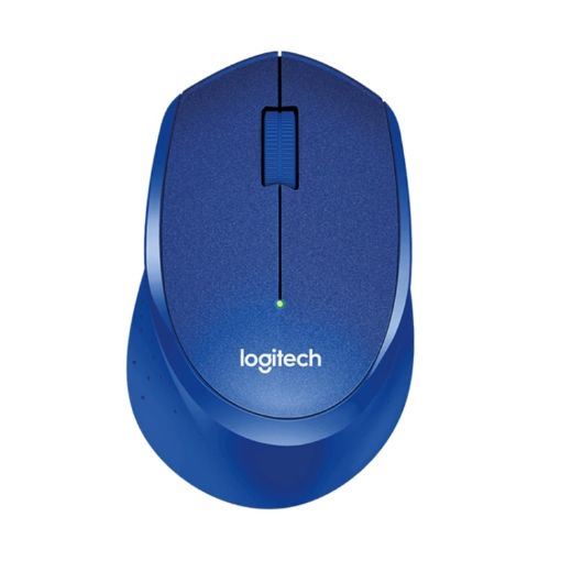 Logitech M330 Wireless Optical Mute Mouse with Micro USB Receiver - Blue - 1