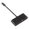 USB-C Hub Adapter: USB 2.0, Audio, VGA, HDMI Ports (Black) - 2