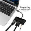 USB-C Hub Adapter: USB 2.0, Audio, VGA, HDMI Ports (Black) - 6