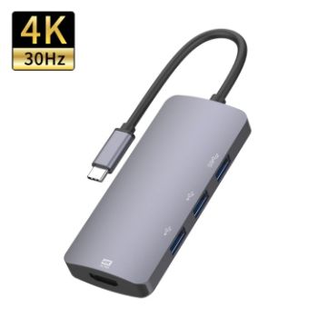 UC912 4K 30Hz USB 3.0 + 2 USB 2.0 to USB-C Multifunctional HUB Adapter - 1