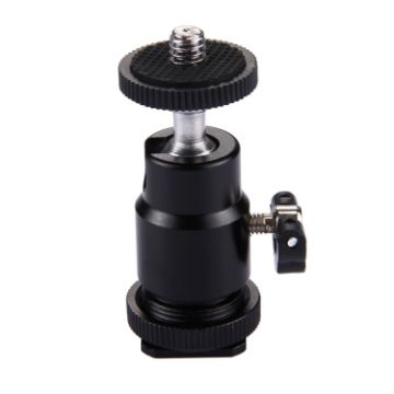 PULUZ Cold Shoe Tripod Head with Lock - 1/4 Inch Screw - 1
