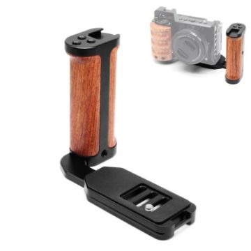 PULUZ Wooden Left Side Handle L Plate for Vertical Shoot Quick Release - 1