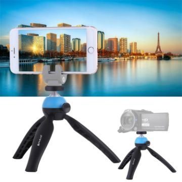 PULUZ Blue Pocket Mini Tripod with 360 Ball Head for Phones & Cameras - 1