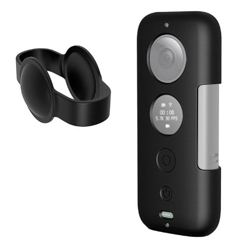 PULUZ Silicone Protective Case & Lens Cover for Insta360 ONE X - Black - 1