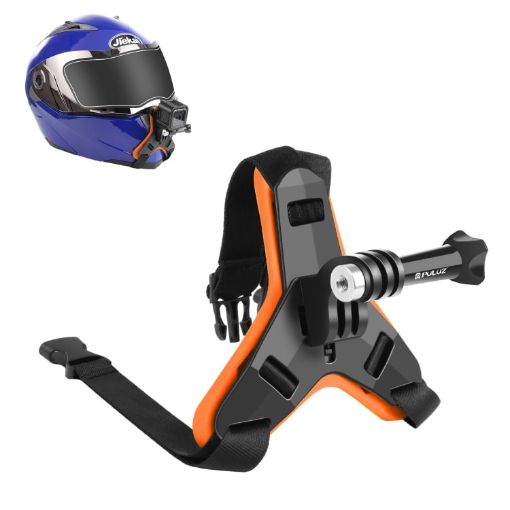 PULUZ Orange Helmet Chin Strap Mount for GoPro & DJI Osmo Action Cameras - 1