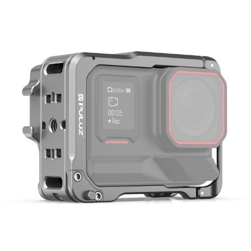 Insta360 Ace Pro 2 PULUZ Aluminum Cage Rig Dual Cold Shoe Frame Silver - 1