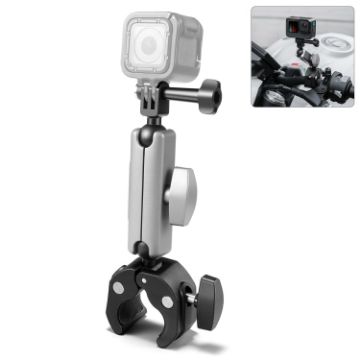PULUZ Motorcycle Crab Pliers Clip Arm Mount with Adapter & Screw Black - 1