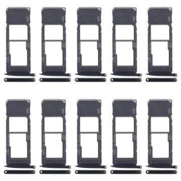 10pcs Original SIM + Micro SD Card Tray for Motorola Moto G7 Plus (Black) - 1