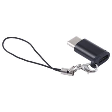 Mini Portable USB to Type-C & USB-C Converter Adapter OTG (Black) - 1