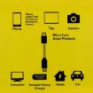 24cm Gold Micro USB to USB-C OTG Adapter Data Cable Aluminum Alloy - 5