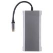 11-in-1 USB-C Hub: VGA, LAN, 4 USB 3.0, SD/TF, HDMI, Audio, Dark Gray - 3