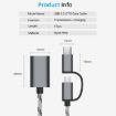 USB 3.0 Female to Micro USB & USB-C OTG Adapter Cable, 17cm Gold - 4