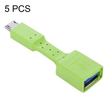 5 PCS Green Micro USB Male to USB 3.0 Female OTG Adapter - 1