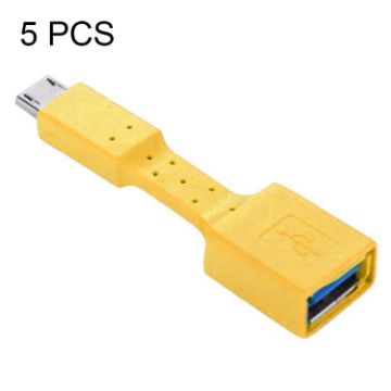 5 PCS Yellow Micro USB Male to USB 3.0 Female OTG Adapter - 1