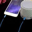 3 PCS K10 3.5mm Male to Male Audio Cable 1m Blue Nylon Braided - 8