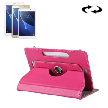 Magenta 7" Tablet Leather Case 360 Rotating for Galaxy, Asus, Huawei - 1