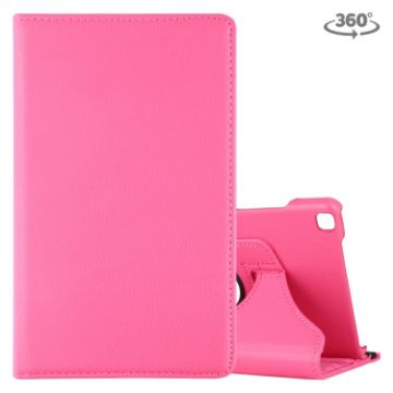 Rose Red Litchi Texture Rotating Leather Case for Galaxy Tab A 8.0 T290/T295 - 1