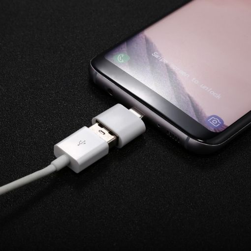 USB 2.0 to USB-C Mini OTG Adapter Connector - ABS Shell - 1