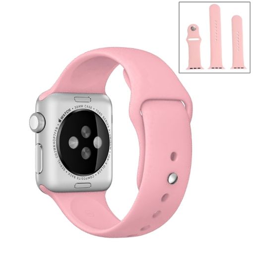 Apple Watch Band 3 in 1 Rubber Pink for Series 10/9/8/7/SE/6/5/4/3/2/1 - 1