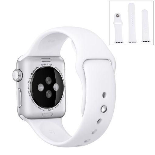 Apple Watch Series 10/9/8/7/SE/6/5/4/3/2/1 Rubber Band 3-in-1 White - 1