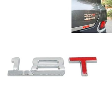 3D Universal Chromed Metal 1.8T Car Emblem Badge Sticker 8.5x2.5 cm - 1