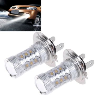 H7 800 Lumen 80W LED Fog Light 6000K White, 2 PCS, DC 12-24V - 1