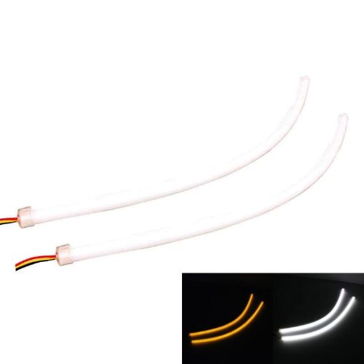 2 PCS 4.5W LED Tube DRL Steering Lamp 270LM 6500K White/Yellow 45cm - 1