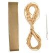 Beige PU Leather Steering Wheel Cover with Needle & Thread, 54x10.5cm - 5