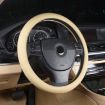 Beige PU Leather Steering Wheel Cover with Needle & Thread, 54x10.5cm - 7