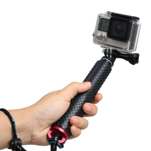 Red 49cm Extendable Handheld Monopod for GoPro, Insta360, DJI Cameras - 1