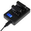 LCD Screen Dual Batteries Charger for GoPro HERO4 AHDBT-401 GP258-C - 1
