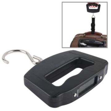 50kg x 10g LCD Travel Luggage Scale - Black Electronic Hook Weight - 1