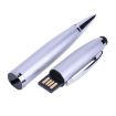 2 in 1 Pen Style USB Flash Drive, Silver, 2GB Storage - 2