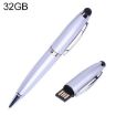 2 in 1 Pen Style USB Flash Drive, Silver, 32GB Storage Capacity - 1