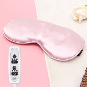 USB Charging Heating Silk Moxa Sleep Eye Mask - Pink | Relax & Rejuvenate - 1