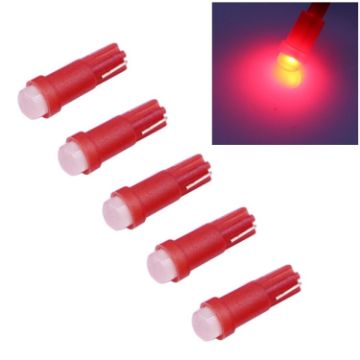 T5 0.5W Red LED Dashboard Light Bulb 2PCS for Vehicles, DC 12V - 1
