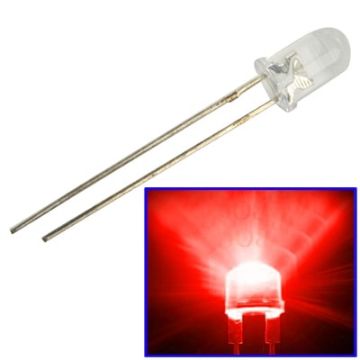 1000 PCS 3mm Water Clear LED Lamp - Red Light - 1